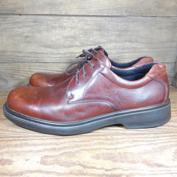 Ecco Brown Leather Lace Up Formal Dress Shoes